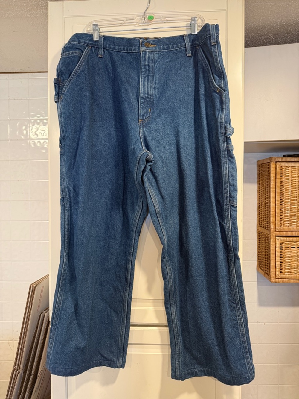 Carhartt insulated Men's Relaxed Fit Denim Work Jeans size 42x32 3:22